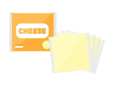 袋に入ったスライスチーズのイラスト