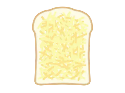 チーズをかけた食パンのイラスト