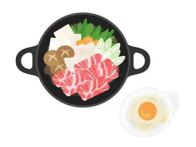 すき焼き鍋のイラスト