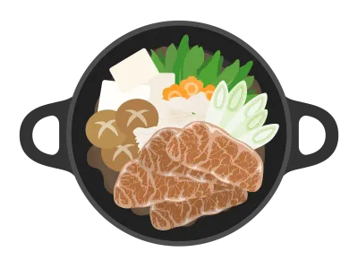 すき焼き鍋のイラスト