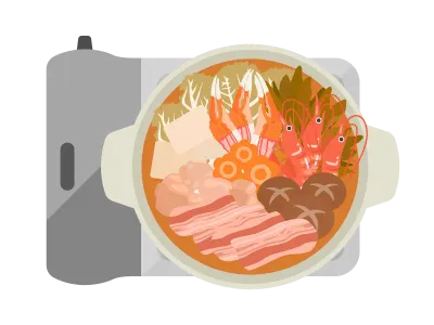 キムチ鍋料理のイラスト