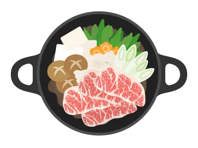 すき焼き鍋のイラスト