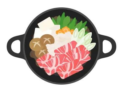 すき焼き鍋のイラスト
