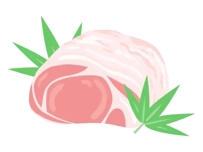 生の豚肉のブロックのイラスト