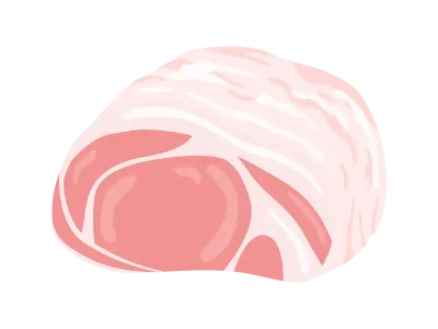 生の豚肉のブロックのイラスト