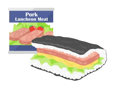 ランチョンミートのおむすびのイラスト