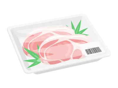 パックに入った豚肉のイラスト
