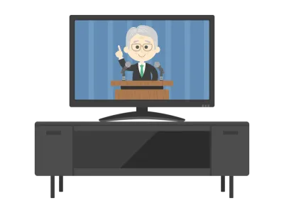 テレビとテレビ台のイラスト