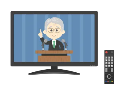 テレビとリモコンのイラスト