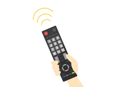 テレビリモコンを持つイラスト