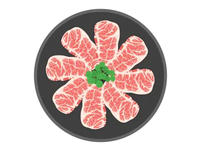 焼き肉の皿のイラスト