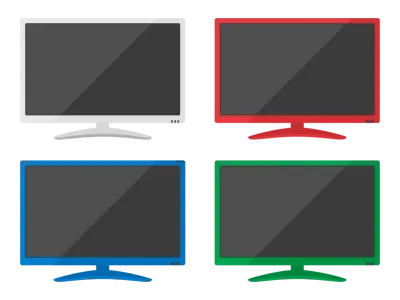 液晶テレビのカラーバリエーションイラスト