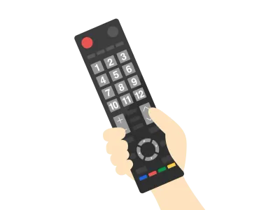 テレビリモコンを持つイラスト