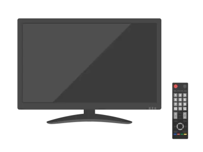テレビとリモコンのイラスト
