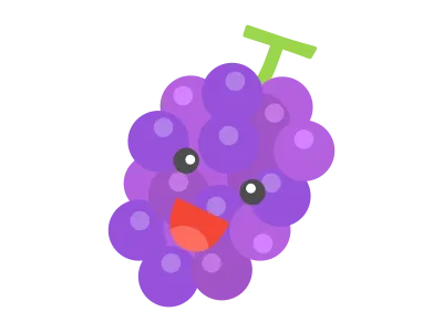 ブドウのキャラクターのイラスト