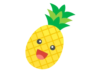 パイナップルのキャラクターのイラスト