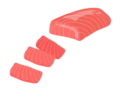 マグロの切り身のイラスト