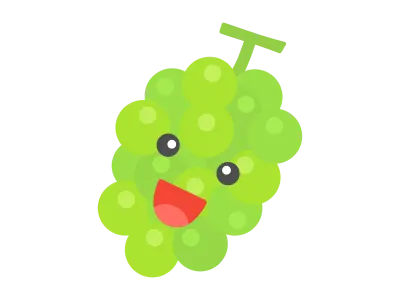白ぶどうのキャラクターのイラスト