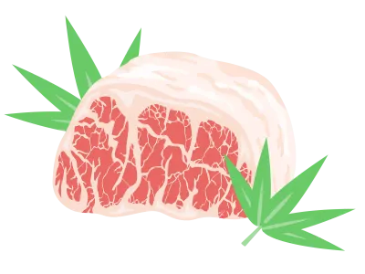 高級霜降りのブロック肉のイラスト