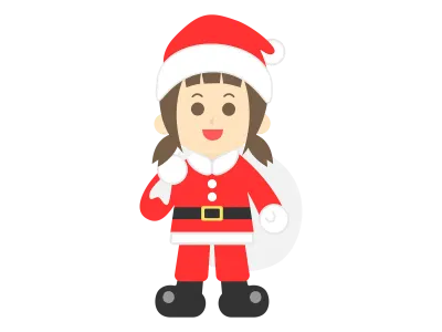 女の子のサンタクロースのイラスト