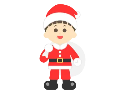 男の子のサンタクロースのイラスト