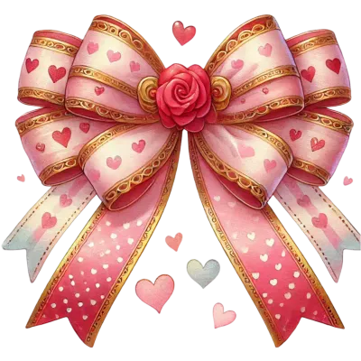 Coquette Bow Valentine's Day Clipart
