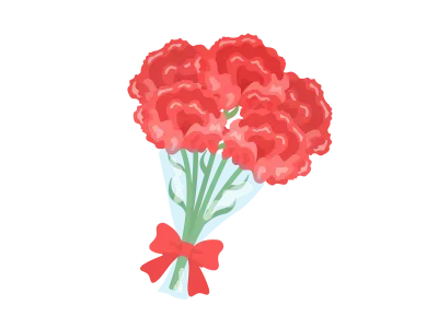 母の日のカーネーションの花束のイラスト