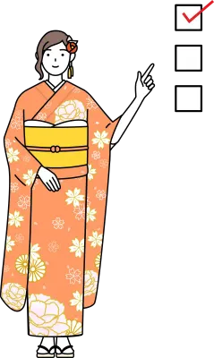 Hatsumode at New Year's and comingofage ceremonies, graduation ceremonies, weddings, etc, Woman in f