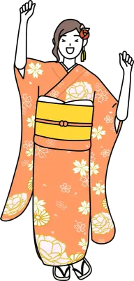 Hatsumode at New Year's and comingofage ceremonies, graduation ceremonies, weddings, etc, Woman in f