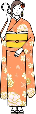 Hatsumode at New Year's and comingofage ceremonies, graduation ceremonies, weddings, etc, Woman in f