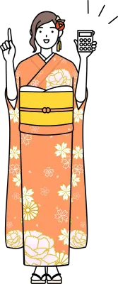 Hatsumode at New Year's and comingofage ceremonies, graduation ceremonies, weddings, etc, Woman in f