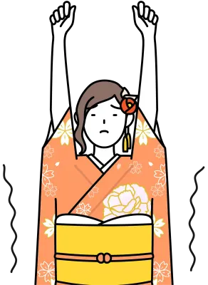 Hatsumode at New Year's and comingofage ceremonies, graduation ceremonies, weddings, etc, Woman in f