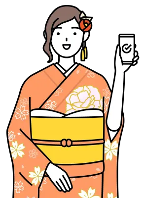 Hatsumode at New Year's and comingofage ceremonies, graduation ceremonies, weddings, etc, Woman in f
