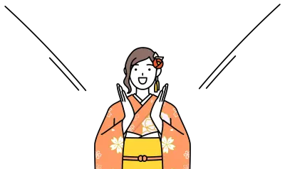 Hatsumode at New Year's and comingofage ceremonies, graduation ceremonies, weddings, etc, Woman in f