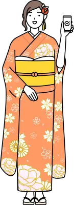 Hatsumode at New Year's and comingofage ceremonies, graduation ceremonies, weddings, etc, Woman in f