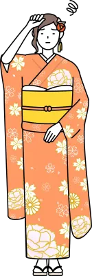 Hatsumode at New Year's and comingofage ceremonies, graduation ceremonies, weddings, etc, Woman in f