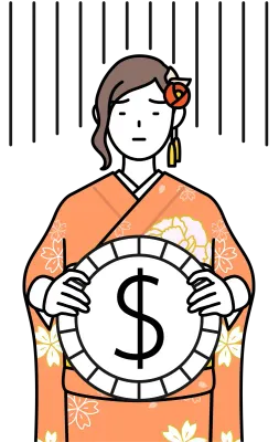 Hatsumode at New Year's and comingofage ceremonies, graduation ceremonies, weddings, etc, Woman in f