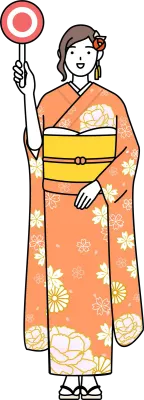 Hatsumode at New Year's and comingofage ceremonies, graduation ceremonies, weddings, etc, Woman in f