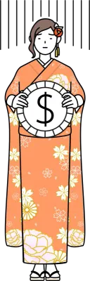 Hatsumode at New Year's and comingofage ceremonies, graduation ceremonies, weddings, etc, Woman in f