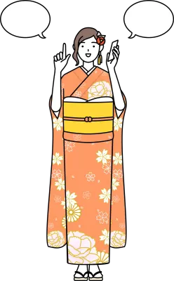 Hatsumode at New Year's and comingofage ceremonies, graduation ceremonies, weddings, etc, Woman in f