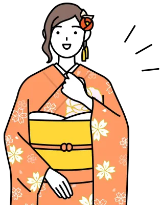 Hatsumode at New Year's and comingofage ceremonies, graduation ceremonies, weddings, etc, Woman in f