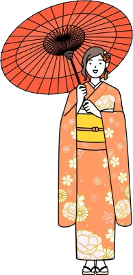 Hatsumode at New Year's and comingofage ceremonies, graduation ceremonies, weddings, etc, Woman in f