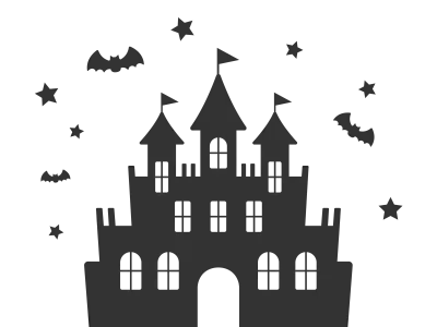 ハロウィンのお城のイラスト
