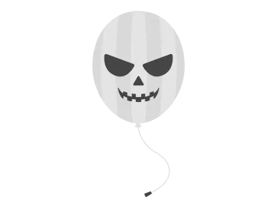 ハロウィーンのスカルの風船のイラスト