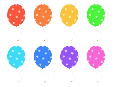 星柄のゴム風船のイラストセット
