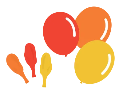 ゴム風船のイラスト