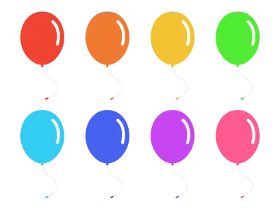 ゴム風船のイラストセット