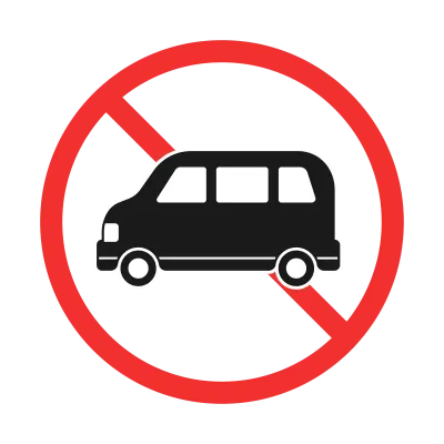 自動車禁止マークのイラスト