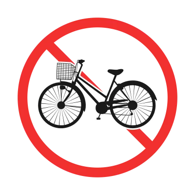 自転車禁止マークのイラスト