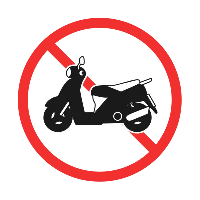 バイク禁止マークのイラスト